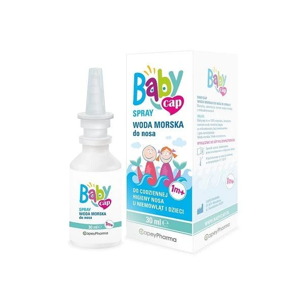 BabyCap, woda morska do nosa, spray, po  miesiącu życia, 30ml