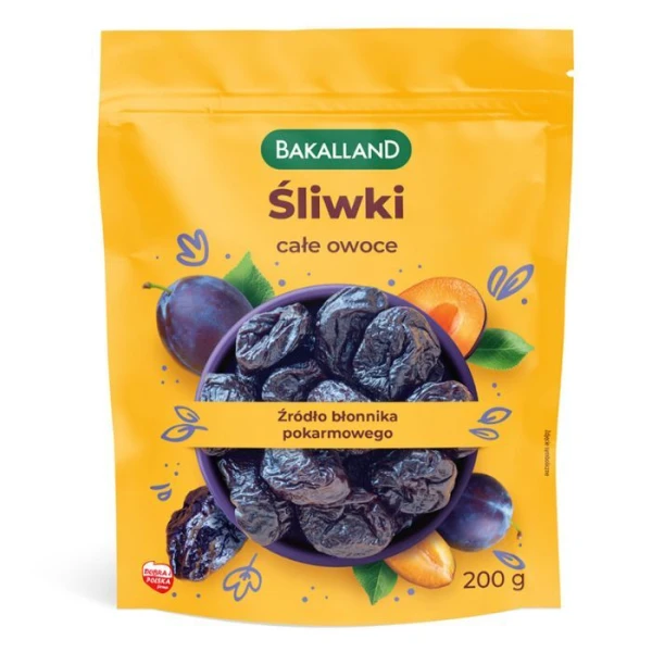 Bakalland, śliwki, całe owoce, 200g