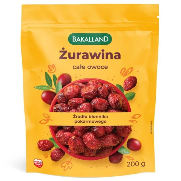 Bakalland, żurawina, całe owoce, 200g