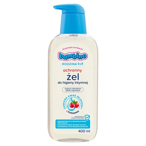 Bambino Rodzina, żel do higieny intymnej, ochronny z żurawiną, 400ml