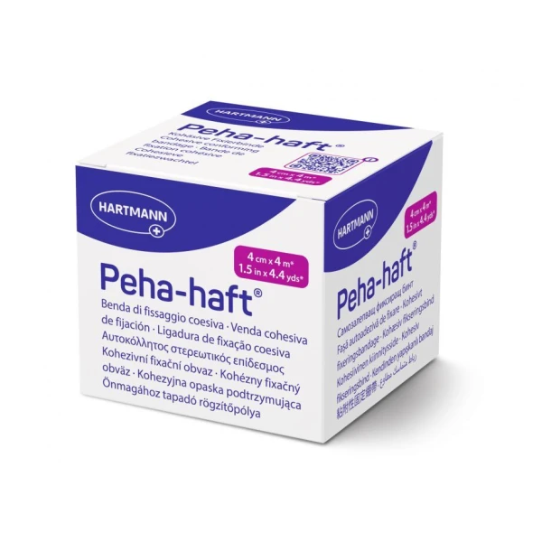 Bandaż samomocujący, Peha-haft, Hartmann, 4cmx4m, kolor biały, 1 sztuka