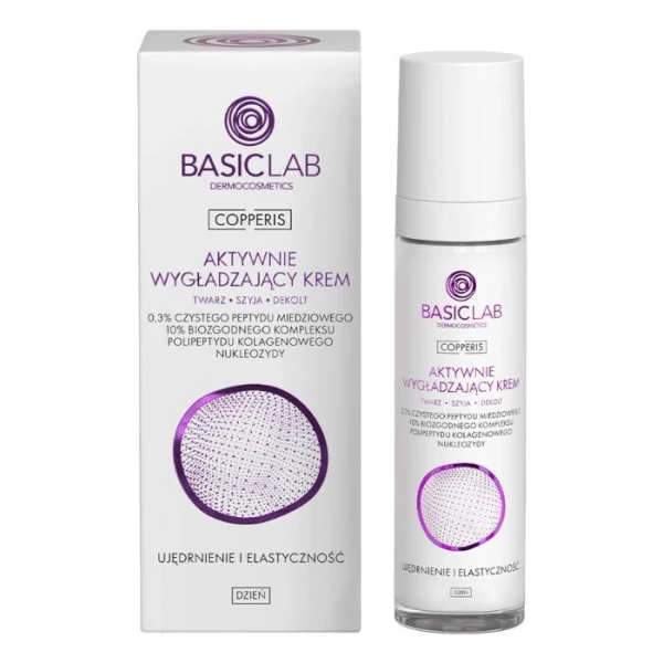 BasicLab Copperis, Ujędrnienie i Elastyczność, aktywnie wygładzający krem do twarzy, 50ml