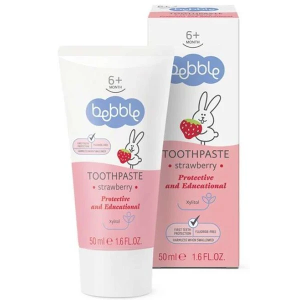 Bebble, pasta do zębów dla dzieci, smak truskawkowy, po 6 miesiącu życia, 50ml