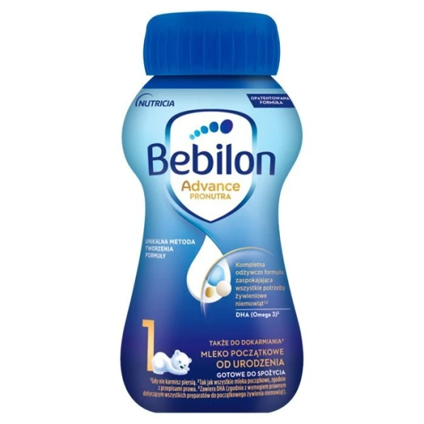 [DATA - 2026-11-23] Bebilon 1 Advance, mleko początkowe, dla niemowląt od urodzenia, płyn, 200ml