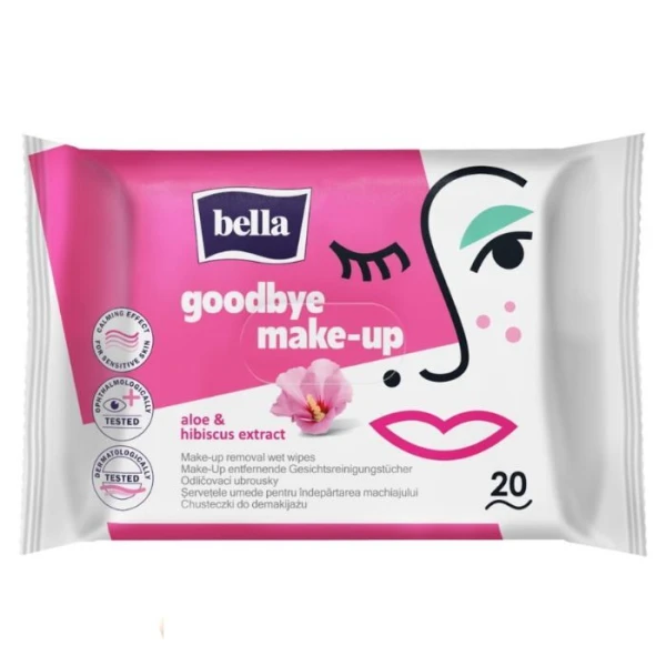Bella Goodbye make-up, chusteczki do demakijażu, 20 sztuk