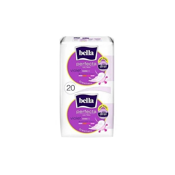 Bella Perfecta Ultra Violet, podpaski ze skrzydełkami, 20 sztuk