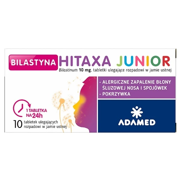 Bilastyna Hitaxa Junior 10mg, 10 tabletek ulegających rozpadowi w jamie ustnej