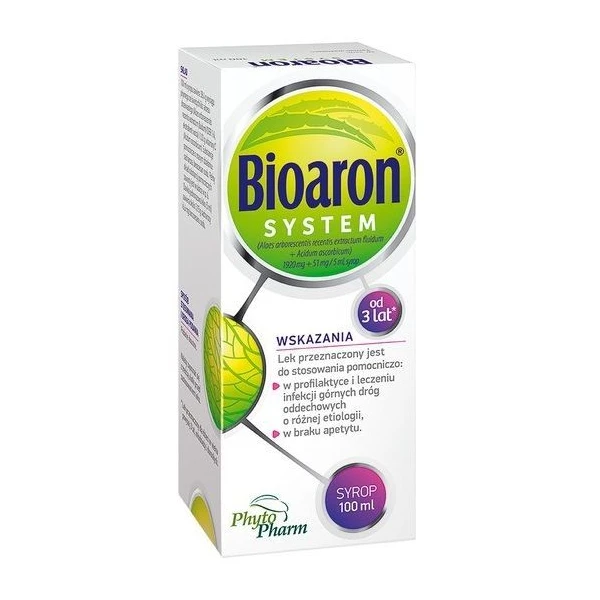Bioaron System 1920mg+51mg/5ml, syrop, powyżej 3 roku życia, 100ml