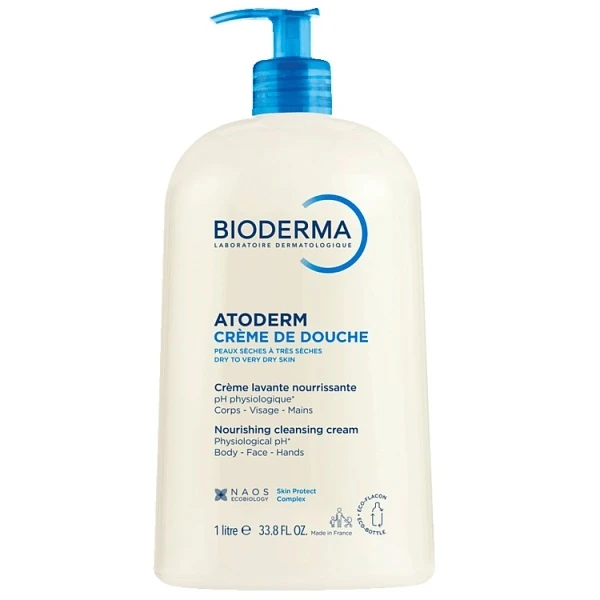Bioderma Atoderm Creme douche, kremowy żel pod prysznic, skóra sucha i normalna, 1000ml
