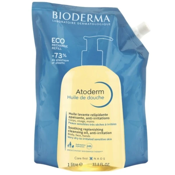 Bioderma Atoderm Huile de douche, olejek do kąpieli i pod prysznic, zapas, 1000ml