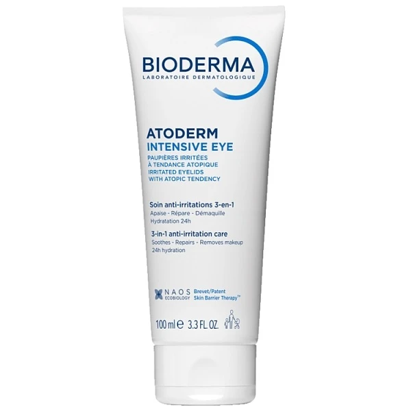 Bioderma Atoderm Intensive Eye, preparat do pielęgnacji podrażnionej skóry powiek 3w1, 100ml