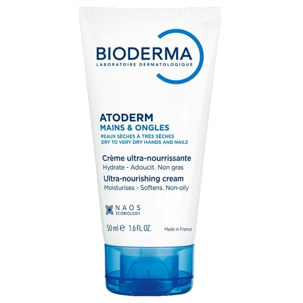 Bioderma Atoderm Mains&Ongles, ultra-odżywczy krem do rąk i paznokci, skóra sucha i podrażniona, 50ml