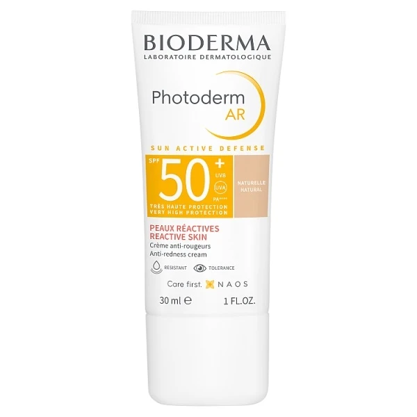 Bioderma Photoderm AR, krem tonujący do cery z problemami naczynkowymi SPF 50+, naturalny, 30ml