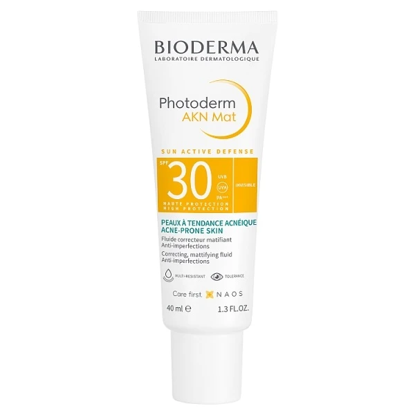 Bioderma Photoderm AKN Mat, krem ochronny SPF 30, skóra tłusta, mieszana i trądzikowa, 40ml