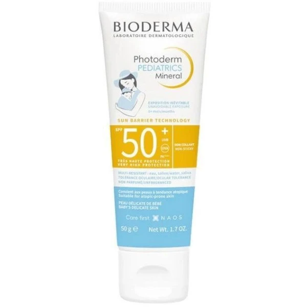 Bioderma Photoderm Pediatrics Mineral, fluid mineralny SPF 50+, od 1 dnia życia, 50g