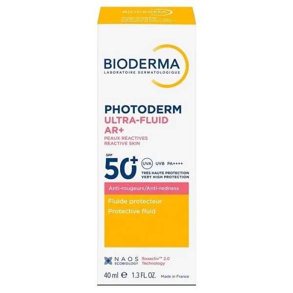 Bioderma Photoderm Ultra-Fluid AR+, fluid SPF 50+ dla skóry reaktywnej, podatnej na zaczerwienienia, 40ml