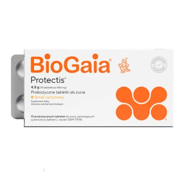 BioGaia Protectis, smak cytrynowy, 10 tabletek do żucia