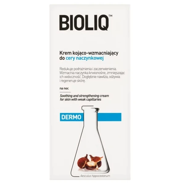 Bioliq Dermo, krem kojąco-wzmacniający na noc, cera naczynkowa, 50ml