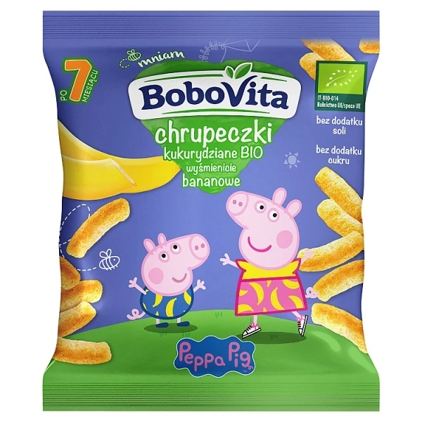 [DATA - 2026-11-17] BoboVita Bio, chrupeczki kukurydziane wyśmienicie bananowe, po 7 miesiącu, 20g