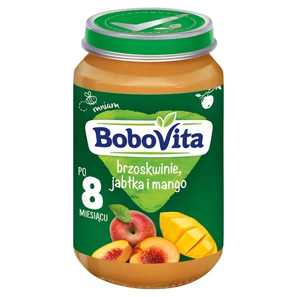 BoboVita, brzoskwinie, jabłka i mango, po 8 miesiącu, 190g