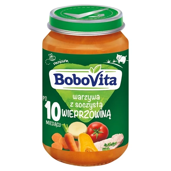 BoboVita, warzywa z soczystą wieprzowiną, po 10 miesiącu, 190g