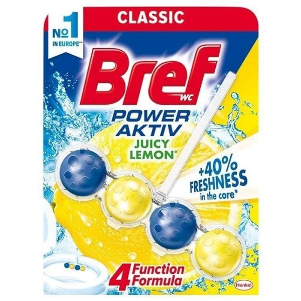 Bref WC Power Activ Classic, zawieszka toaletowa, Lemon, 50g