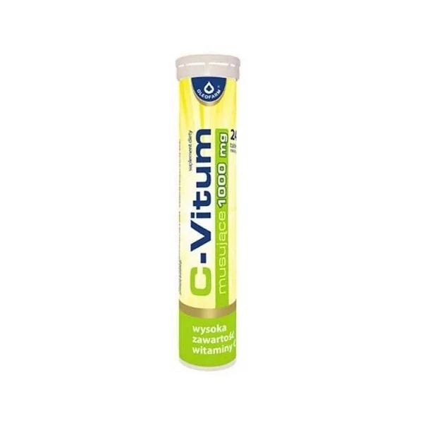 C-Vitum musujące 1000mg, smak cytrynowy, 24 tabletki musujące
