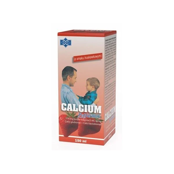 Calcium 114mg/5ml, syrop, smak truskawkowy, 150ml