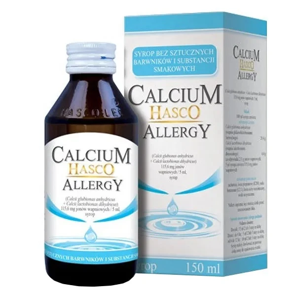 [DATA - 2026-11-30] Calcium Hasco Allergy 115,6mg/5ml, syrop bezsmakowy, 150ml
