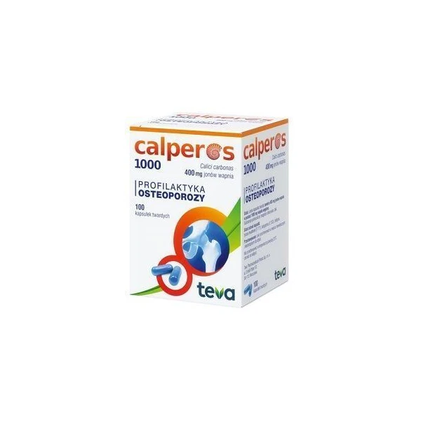Calperos 1000 (400mg Ca2+), profilaktyka osteoporozy, 100 kapsułek