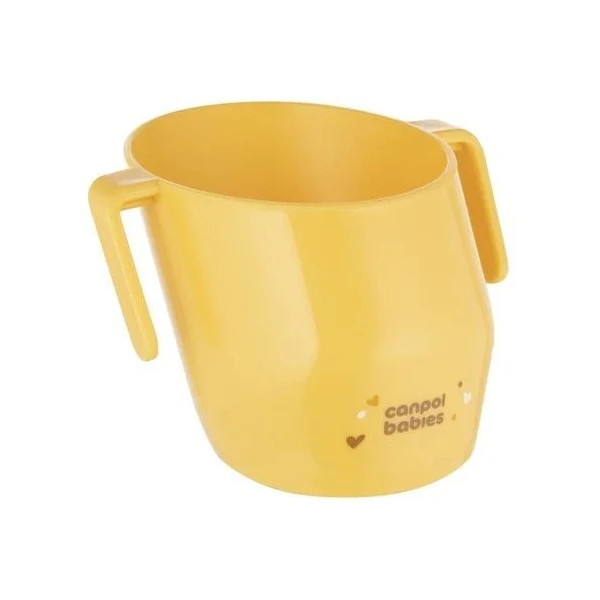 Canpol, otwarty kubek z uchwytami do nauki picia, po 12 miesiącu, żółty, 74/060, 180ml