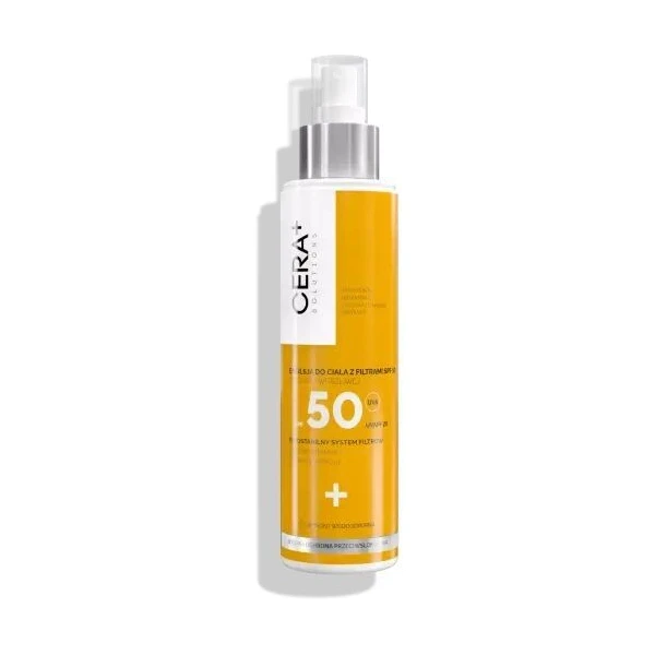 Cera+ Solutions, emulsja ochronna do ciała SPF 50, skóra wrażliwa, spray, 150ml