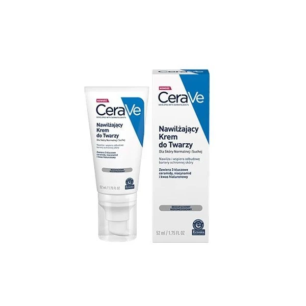 CeraVe, krem nawilżający do twarzy, dla skóry normalnej i suchej, 52ml