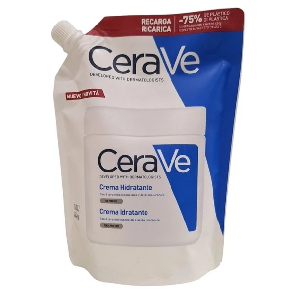 CeraVe, krem nawilżający do twarzy i ciała z ceramidami, skóra sucha i bardzo sucha, zapas, 454g