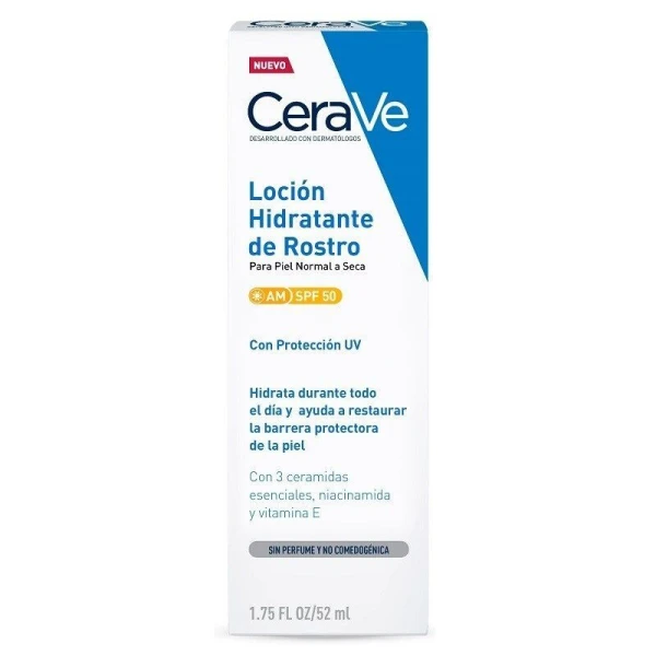 CeraVe, krem nawilżający do twarzy SPF 50, dla skóry normalnej i suchej, 52ml
