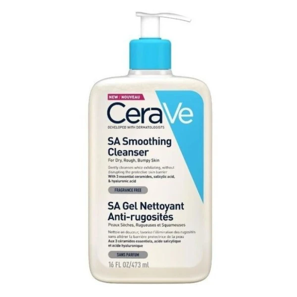 CeraVe SA, żel wygładzający do mycia, dla skóry szorstkiej, suchej, 473ml