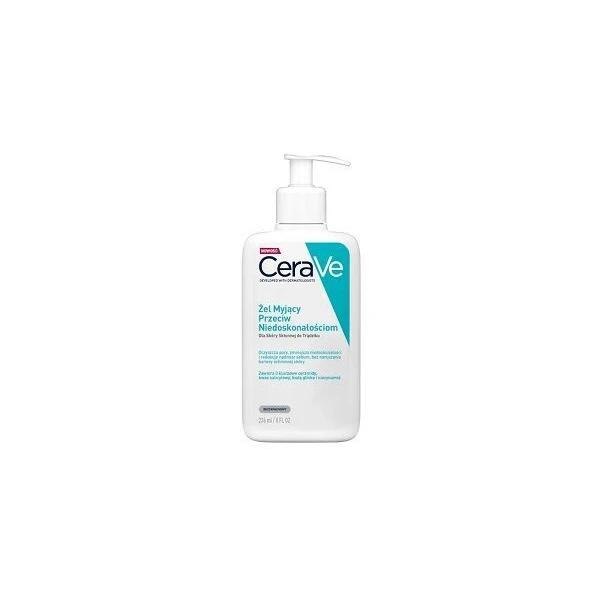 CeraVe, żel myjący przeciw niedoskonałościom, dla skóry skłonnej do trądziku, 236ml