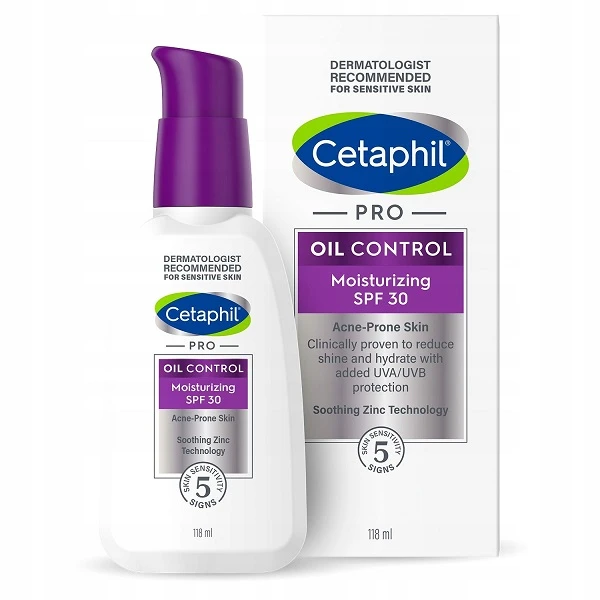 Cetaphil PRO Oil Control, krem nawilżająco-matujący SPF 30, cera trądzikowa, 118ml