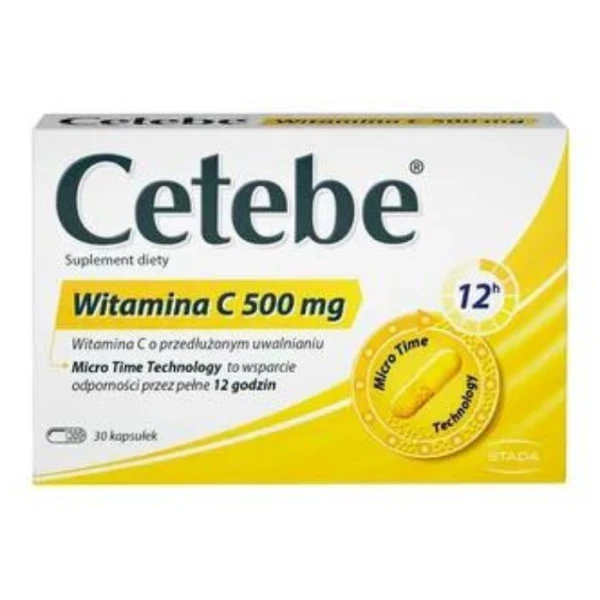 Cetebe Witamina C 500mg, 30 kapsułek