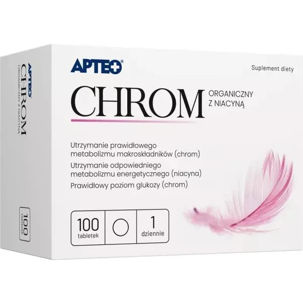 Chrom organiczny z niacyną, Apteo, 100 tabletek
