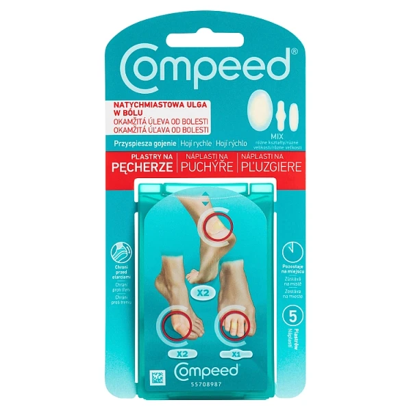 Plastry na pęcherze, Compeed, mix, 5 sztuk