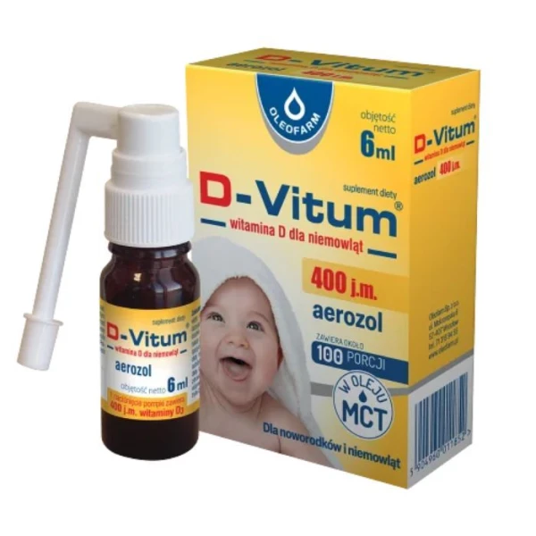 D-Vitum 400 j.m., dla noworodków, niemowląt i dzieci, aerozol, 6ml