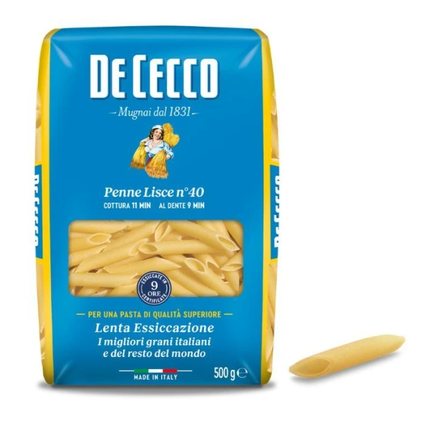De Cecco, włoski makaron Penne Lisce n°40, 500g