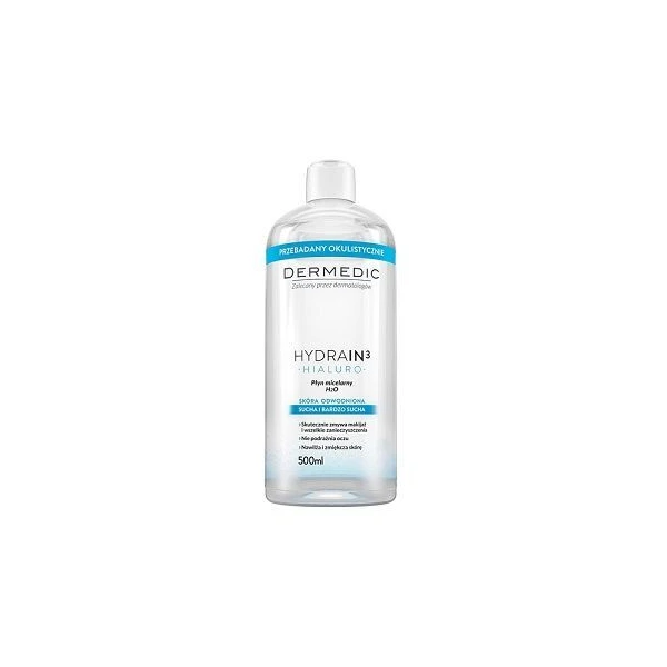 Dermedic, Hydrain3 Hialuro, płyn micelarny H2O, 500ml