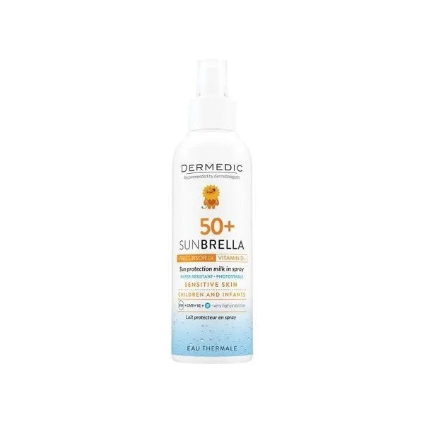 Dermedic, Sunbrella, mleczko ochronne SPF 50+, dla dzieci i niemowląt, spray, 150ml