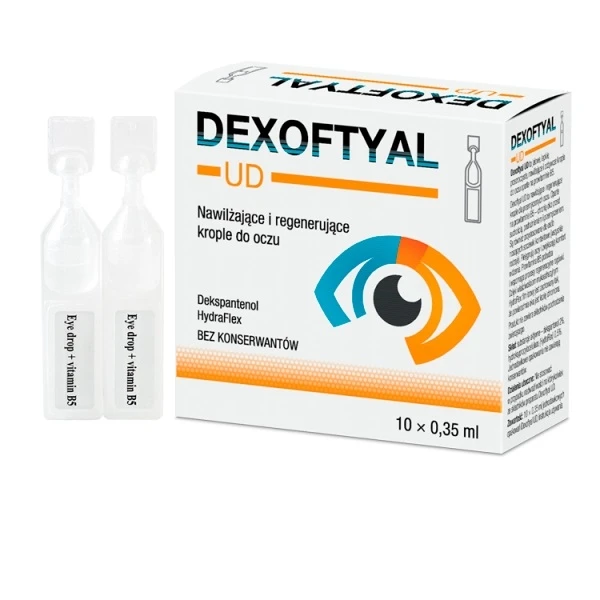 Dexoftyal UD, krople do oczu nawilżające i regenerujące, 10 minimsów po 0,35ml