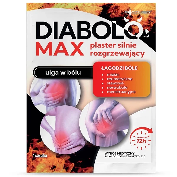 Diabolo Max, ulga w bólu, plaster silnie rozgrzewający 13x10cm, 1 sztuka