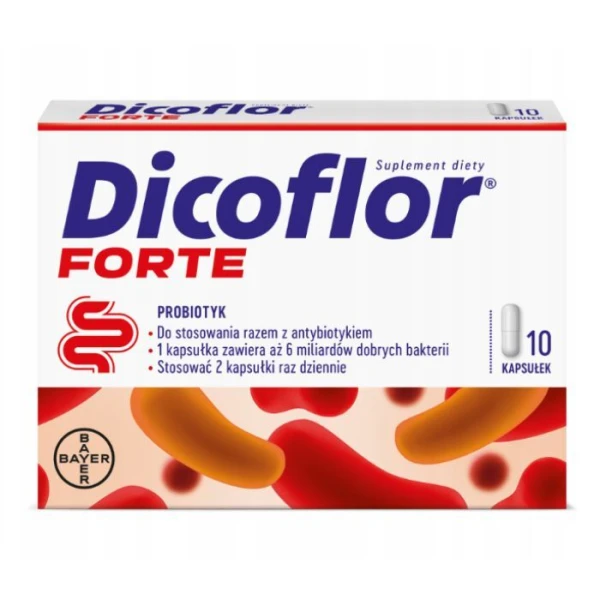 Dicoflor Forte, po 3 roku życia, 10 kapsułek