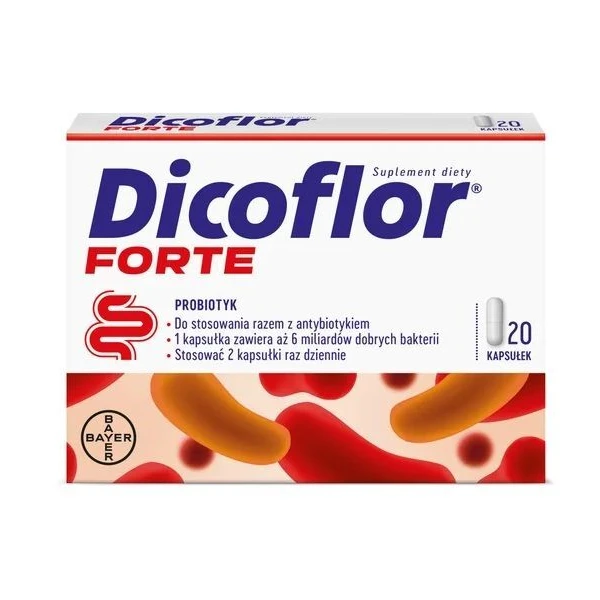 Dicoflor Forte, po 3 roku życia, 20 kapsułek
