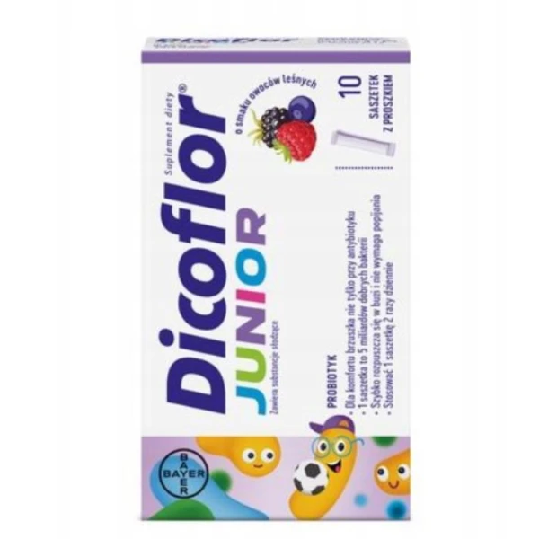 Dicoflor Junior, proszek, smak owoców leśnych, 10 saszetek